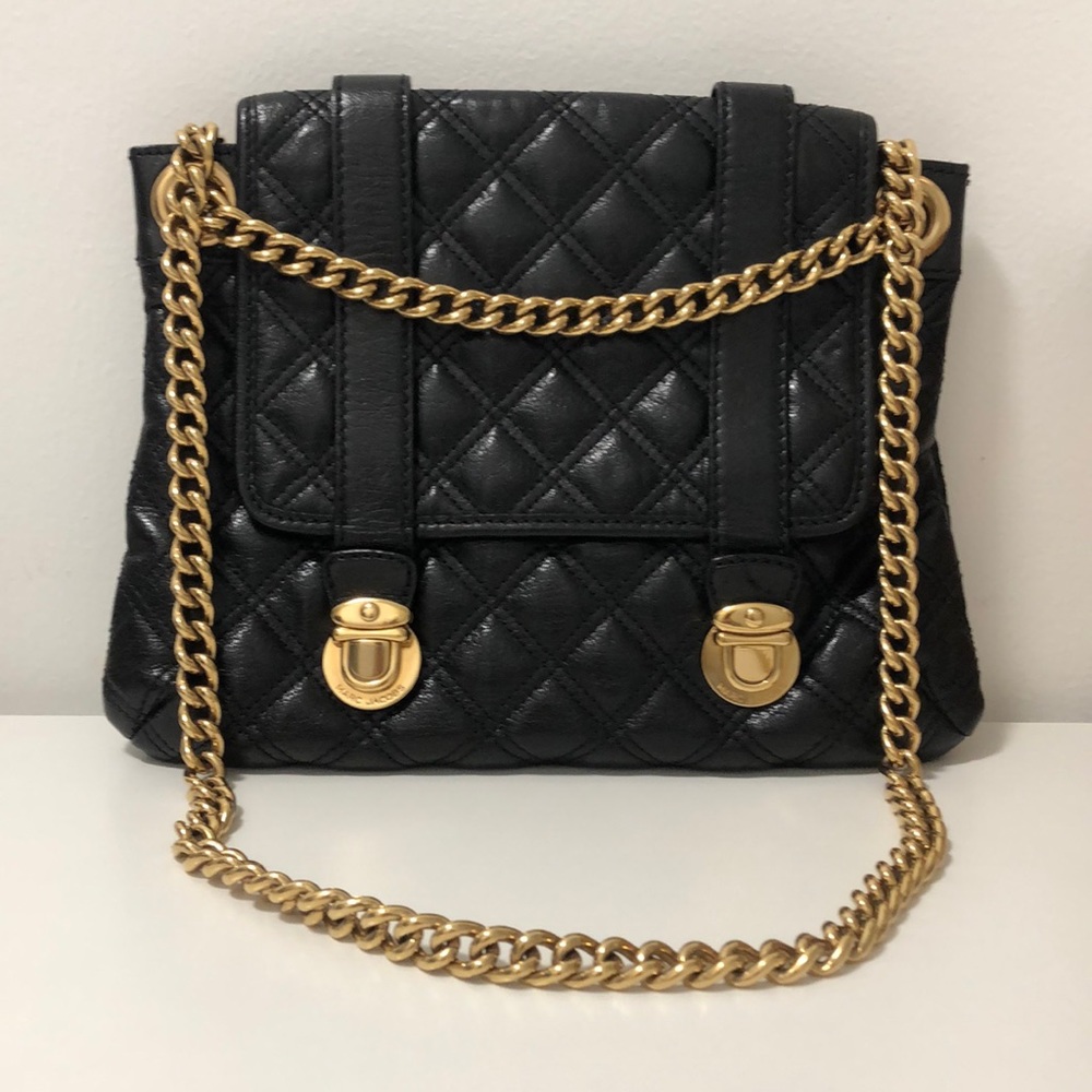 Marc Jacobs black quilted leather shoulder bag